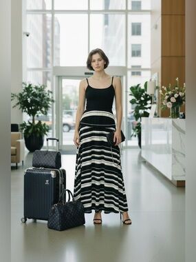 Like New GAP Black and White Maxi Skirt SzXS